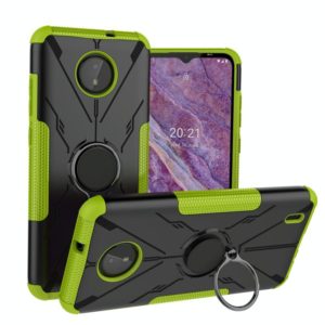 For Nokia C10 / C20 Armor Bear Shockproof PC + TPU Phone Protective Case with Ring Holder(Green) (OEM)