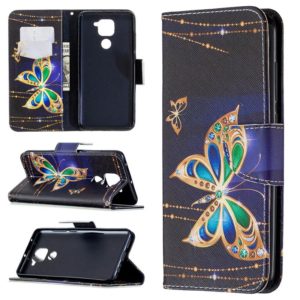 For Xiaomi Redmi Note 9 Colored Drawing Pattern Horizontal Flip Leather Case with Holder & Card Slots & Wallet(Butterfly) (OEM)