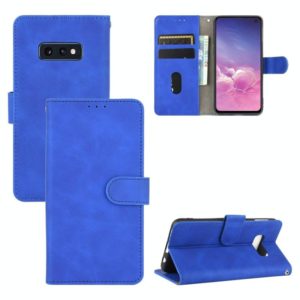 For Samsung Galaxy S10e Solid Color Skin Feel Magnetic Buckle Horizontal Flip Calf Texture PU Leather Case with Holder & Card Slots & Wallet(Blue) (OEM)