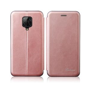 For Xiaomi Redmi Note 9 Pro / Note 9S / Note 9 Pro Max Integrated Electricity Pressing Retro Texture Magnetic TPU+PU Leather Case with Card Slot & Holder(Rose Gold) (OEM)