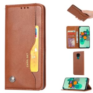 For Xiaomi Redmi Note 9/Redmi 10X Knead Skin Texture Horizontal Flip Leather Case , with Photo Frame & Holder & Card Slots & Wallet(Brown) (OEM)