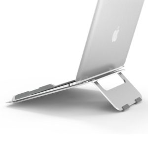 Universal Folding Aluminum Alloy Desktop Height Extender Holder Stand for Macbook, Samsung, Sony, Lenovo and other 17 inch and Below Laptops(Silver) (OEM)
