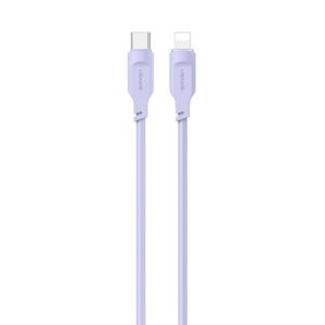 USAMS US-SJ566 Type-C / USB-C to 8 Pin PD 20W Fast Charing Data Cable with Light, Length: 1.2m(Purple) (USAMS) (OEM)
