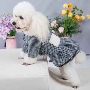 Doll Collar Plus Velvet Warm Pet Cat And Dog Woolen Cloth Princess Dress Without Leash, Size: S(Black) (OEM)