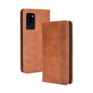 For Oukitel C21 Magnetic Buckle Retro Crazy Horse Texture Horizontal Flip Leather Case with Holder & Card Slots & Photo Frame(Brown) (OEM)