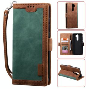 For Xiaomi Redmi Note 8 Pro Retro Splicing Horizontal Flip Leather Case with Card Slots & Holder & Wallet(Green) (OEM)