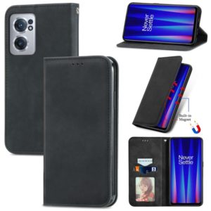 For OnePlus Nord CE 2 5G Retro Skin Feel Magnetic Leather Phone Case(Black) (OEM)