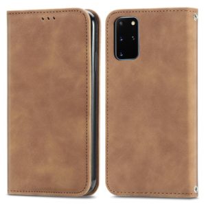 For Samsung Galaxy S20 Plus Retro Skin Feel Business Magnetic Horizontal Flip Leather Case with Holder & Card Slots & Wallet & Photo Frame(Brown) (OEM)