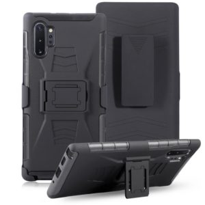 For Galaxy Note10+ PC + Silicone Back Clip Sliding Sleeve Protective Case(Black) (OEM)