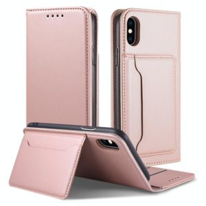 For iPhone XS Max Strong Magnetism Shockproof Horizontal Flip Liquid Feel Leather Case with Holder & Card Slots & Wallet(Rose Gold) (OEM)