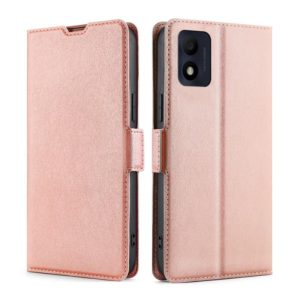 For Alcatel 1B 2022 Ultra-thin Voltage Side Buckle Horizontal Flip Leather Phone Case(Rose Gold) (OEM)