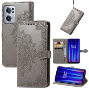 For OnePlus Nord CE 2 5G Mandala Flower Embossed Leather Phone Case(Gray) (OEM)