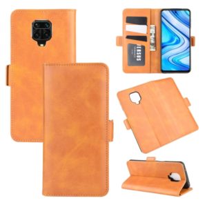 For Xiaomi Redmi Note 9 Pro Dual-side Magnetic Buckle Horizontal Flip Leather Case with Holder & Card Slots & Wallet(Yellow) (OEM)