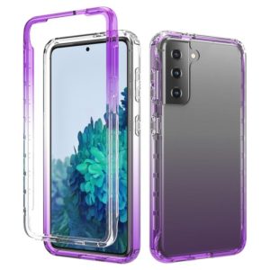 For Samsung Galaxy S21 5G Shockproof High Transparency Two-color Gradual Change PC+TPU Candy Colors Protective Case(Purple) (OEM)