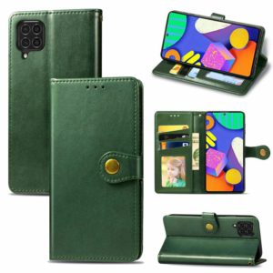 For Samsung Galaxy F62 Solid Color Leather Buckle Phone Case with Lanyard & Photo Frame & Card Slot & Wallet & Stand Function(Green) (OEM)