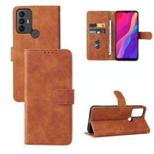 For TCL 30 SE Skin Feel Magnetic Flip Leather Phone Case(Brown) (OEM)