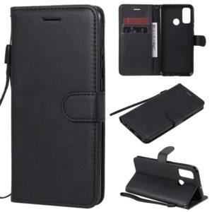 For Huawei P smart 2020 Solid Color Horizontal Flip Protective Leather Case with Holder & Card Slots & Wallet & Lanyard(Black) (OEM)