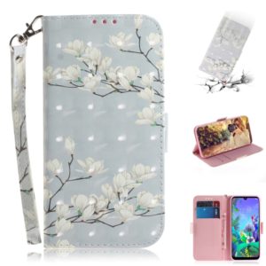 3D Painting Mognolia Pattern Coloured Drawing Horizontal Flip Leather Case for LG Q60, with Holder & Card Slots & Wallet (OEM)