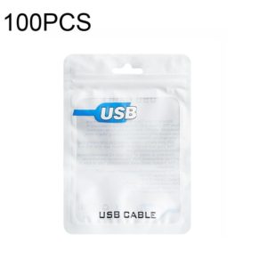 100 PCS USB Cable Packaging Bag Data Cable Bag Ziplock Bag 10.5 x 15 cm (OEM)