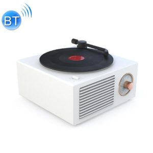 B10 Atomic Bluetooth Speakers Retro Vinyl Player Desktop Wireless Creative Multifunction Mini Stereo Speakers(Elegant White) (OEM)