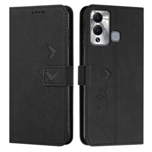 For Infinix Hot 12 Play Skin Feel Heart Pattern Leather Phone Case(Black) (OEM)