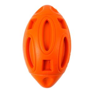 Pet Toy Rugby Rubber Wear-Resistant Bite Ball Toy(Orange) (OEM)