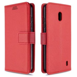 For Nokia 2.2 Litchi Texture Horizontal Flip Leather Case with Holder & Card Slots & Wallet & Photo Frame(Red) (OEM)