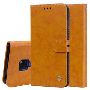 Business Style Oil Wax Texture Horizontal Flip Leather Case for Huawei Mate 20, with Holder & Card Slots & Wallet (Brown) (OEM)