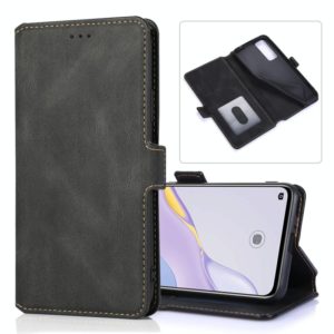 For Huawei nova 7 5G Retro Magnetic Closing Clasp Horizontal Flip Leather Case with Holder & Card Slots & Photo Frame & Wallet(Black) (OEM)