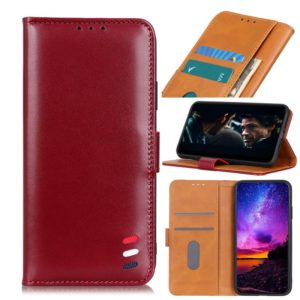 For Google Pixel 5A 5G 3-Color Pearl Texture Magnetic Buckle Horizontal Flip PU Leather Case with Card Slots & Wallet & Holder(Wine Red) (OEM)
