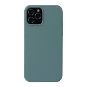 For iPhone 12 Pro Max Solid Color Liquid Silicone Shockproof Protective Case(Pine Green) (OEM)