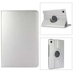 For Samsung Galaxy Tab A8 360 Degree Rotation Litchi Texture Tablet Leather Case with Holder & Sleep / Wake-up Function(Silver) (OEM)