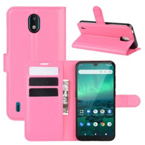 For Nokia 1.3 Litchi Texture Horizontal Flip Protective Case with Holder & Card Slots & Wallet(Rose Red) (OEM)