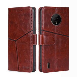 For Nokia C200 Geometric Stitching Horizontal Flip Leather Phone Case(Dark Brown) (OEM)