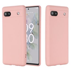 For Google Pixel 6a Pure Color Liquid Silicone Phone Case(Pink) (OEM)
