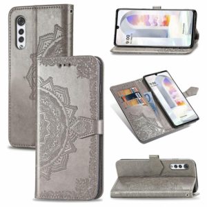 For LG Velvet 2 Pro Mandala Embossing Pattern Horizontal Flip Leather Case with Holder & Card Slots & Wallet & Lanyard(Grey) (OEM)