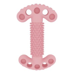 Pet Toy Bone Shaped Molar Stick TPR Gnawing Teeth Cleaning Toy(Light Pink) (OEM)