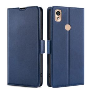 For Kyocera KY-51B Ultra-thin Voltage Side Buckle PU + TPU Leather Phone Case(Blue) (OEM)