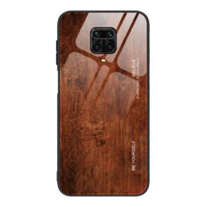 For Xiaomi Redmi Note 9S Wood Grain Glass Protective Case(M02) (OEM)