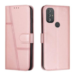 For Motorola Moto G Power 2022 Stitching Calf Texture Buckle Leather Phone Case(Pink) (OEM)