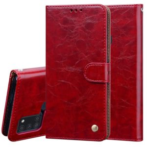 For Huawei P Smart 2020 Business Style Oil Wax Texture Horizontal Flip Leather Case with Holder & Card Slots & Wallet(Red) (OEM)