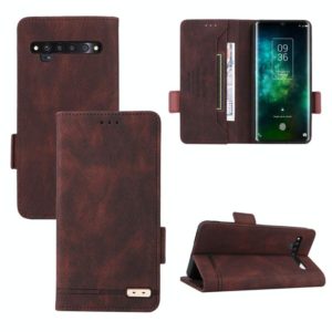 For TCL 10 Pro Magnetic Clasp Flip Leather Phone Case(Brown) (OEM)