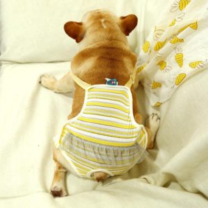 Dog Harassment Physiological Pants Pet Adjustable Bib, Size: M(Yellow White) (OEM)