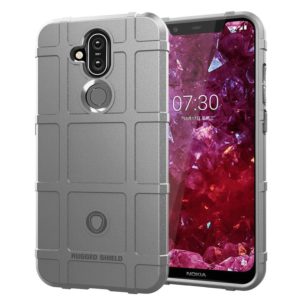 Shockproof Protector Cover Full Coverage Silicone Case for Nokia 8.1 / X7(Grey) (OEM)
