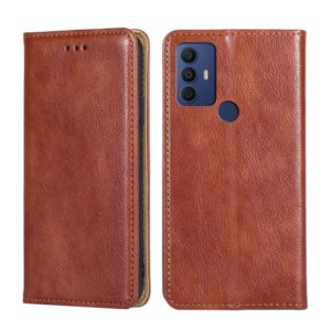 For TCL 305 / 30 SE / 306 Pure Color Magnetic Leather Phone Case(Brown) (OEM)