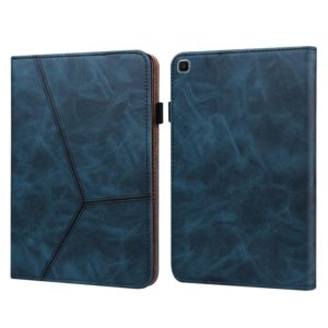 For Samsung Galaxy Tab A 8.0 (2019) T290 Solid Color Embossed Striped Leather Tablet Case(Blue) (OEM)