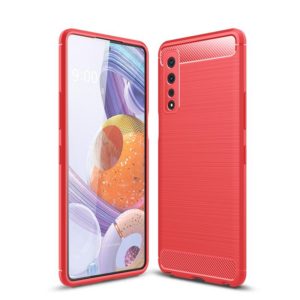 For LG Stylo 7 5G Brushed Texture Carbon Fiber TPU Case(Red) (OEM)