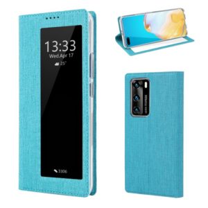 For Huawei P40 ViLi DMX-54 Shockproof TPU + PU Leather View Window Magnetic Attraction Horizontal Flip Protective Case with Card Slots & Holder & Sleep / Wake-up(Blue) (ViLi) (OEM)