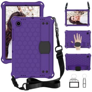 For Galaxy Tab A8 10.5 2021 X200/X205 Honeycomb EVA+PC Tablet Case with Strap(Purple+Black) (OEM)