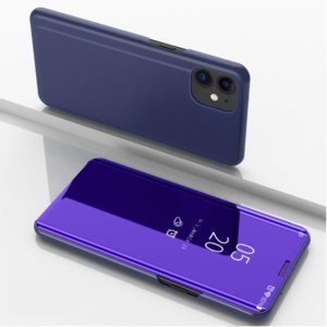 For iPhone 12 / 12 Pro Plated Mirror Horizontal Flip Leather Case with Holder(Purple Blue) (OEM)
